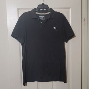 🔵 Express Mens Gray Polo - Size M Fitted